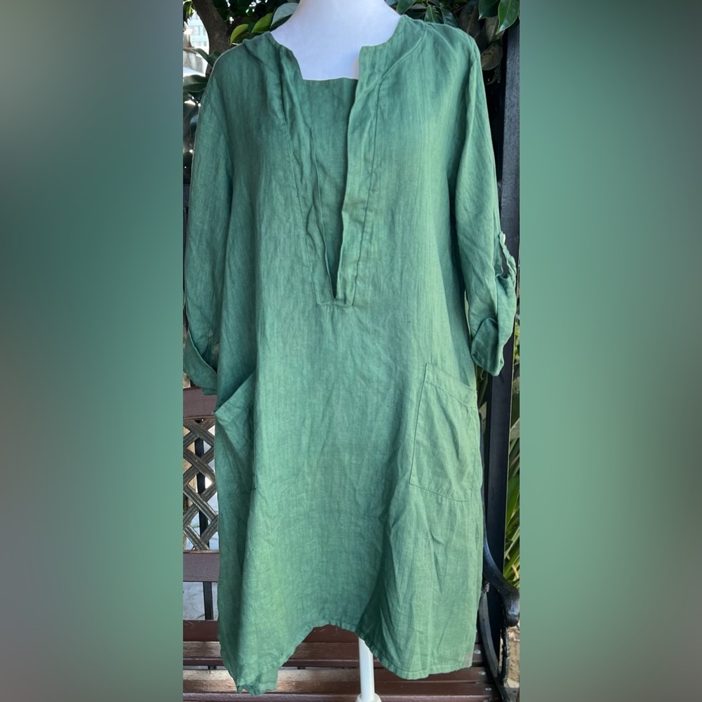Le Paris Petit eucalyptus linen green